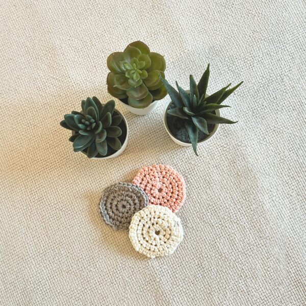 Cotton rounds sitting on a table